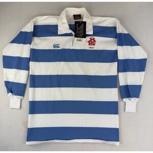 VTG Canterbury Of New Zealand Rugby Shirt Mens Medium Blue White Striped NOS